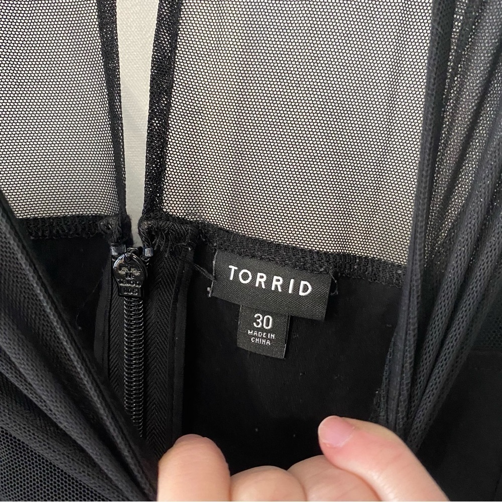 Torrid Black Long Sleeve Mesh Top‎ Dress 6X - Picture 4 of 6